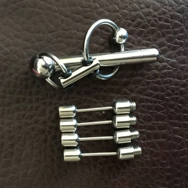 

Adjustable Male Stainless Steel Urethral Sounding Stimulate Plug Stretching Bead Cock Penis Ring Chastity Belt BDSM Sex Toy