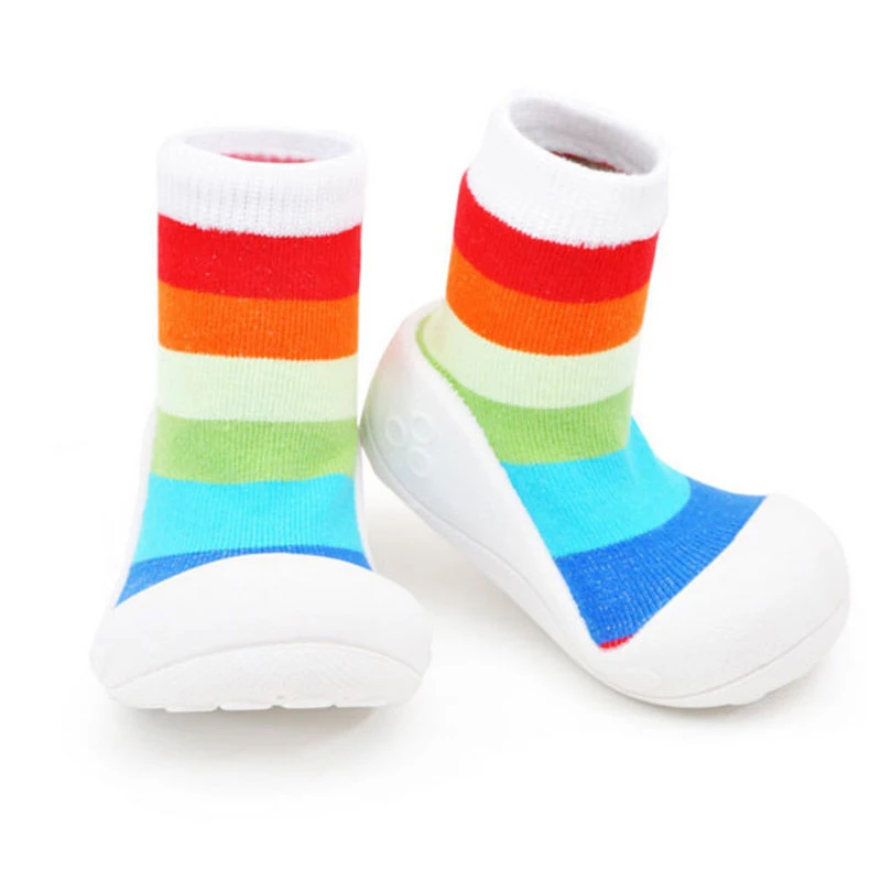 Мягкая удобная Уличная обувь для маленьких девочек и мальчиков; attipas same desig; кроссовки; bebe; обувь для первых шагов; брендовая нескользящая обувь для малышей - Цвет: 7 Rainbow
