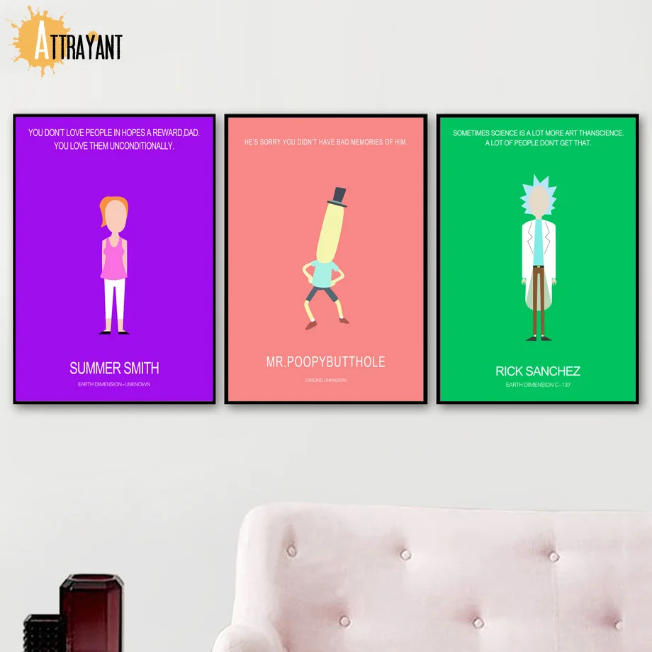 

Rick And Morty Nordic Posters And Prints Wall Art Canvas Painting Wall Pictures For Kids Bedroom Baby Boy Girl Room Home Decor