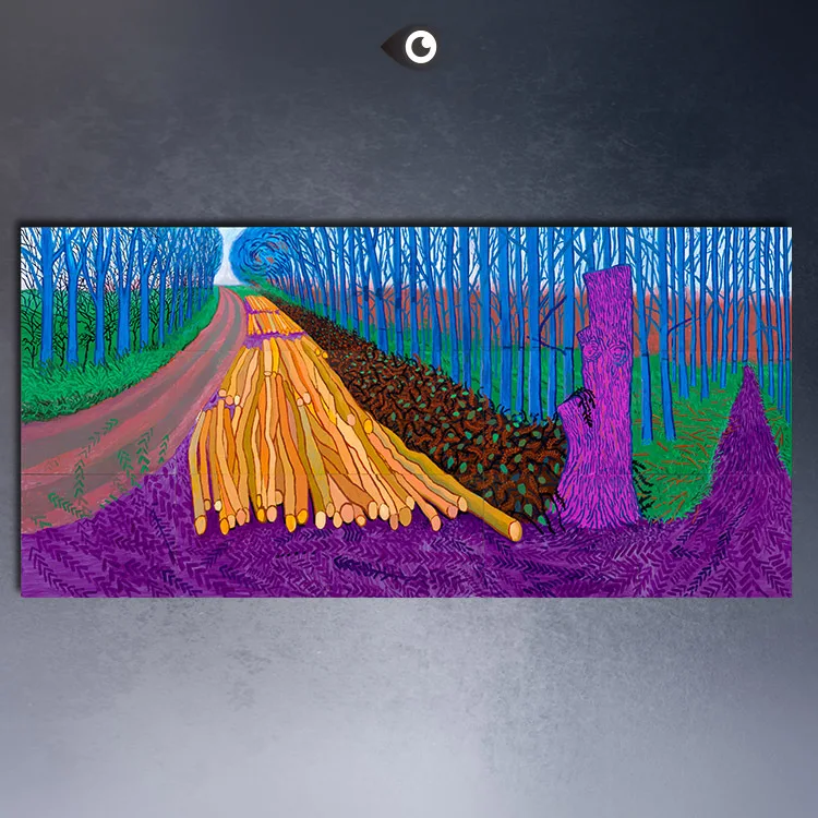 Kopen David hockney winter timber olieverf enorme maten giclee filmposter canvas voor muurschildering