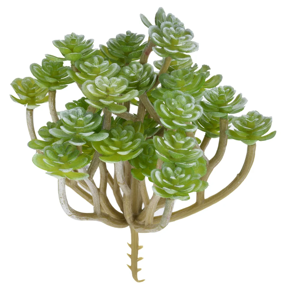 Artificial Plastic Succulent Flocking Plants Home Cafe Floral Decor Props