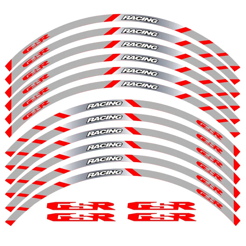 12 шт. высококачественный подходит для мотоцикла SUZUKI GSR наклейка для колес полоса светоотражающий обод наклейки - Цвет: 5