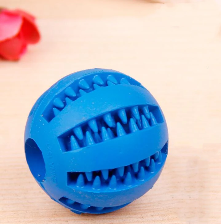 Синий Pet Sof Pet игрушки для собак игрушка забавный интерактивный эластичный шарик жевательная игрушка для собаки зуб чистый шар еды Экстра-жесткий резиновый мяч - Цвет: Синий
