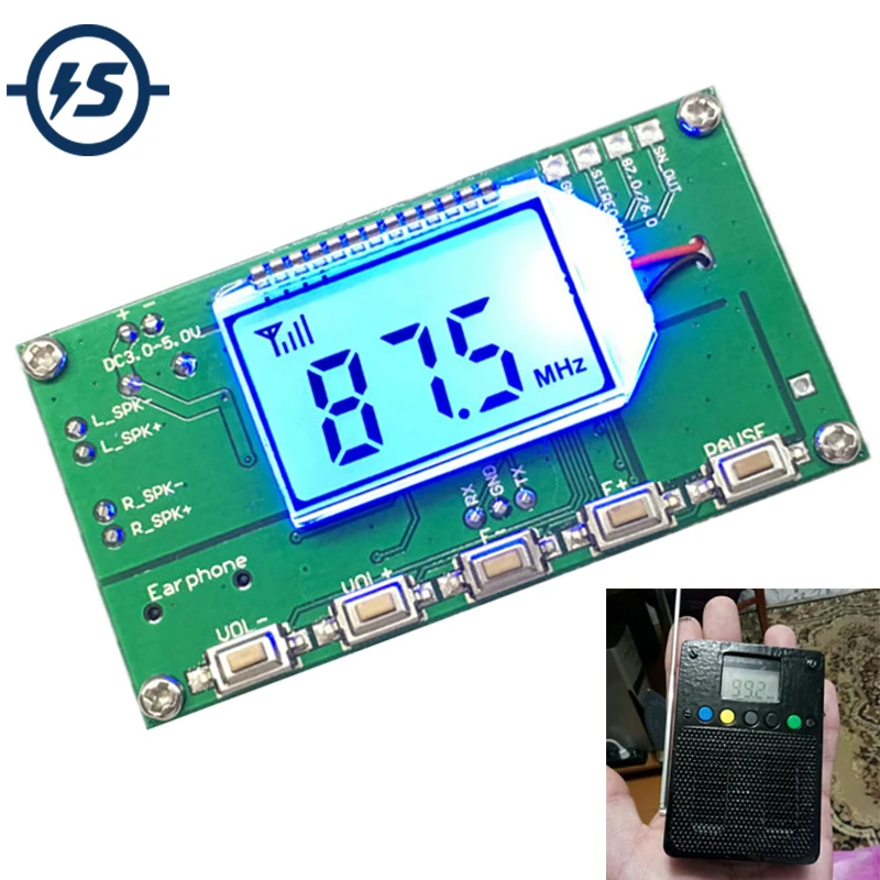 

87.0MHz-108.0MHz FM Receiver Module Wireless Frequency Modulation FM Radio Module Digital Radio Receiver Board DIY Radio
