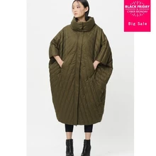 Европейский Известный модный бренд, пальто с рукавом летучая мышь, женская новая зимняя куртка на утином пуху, удлиненная Толстая теплая куртка-пуховик wj1356