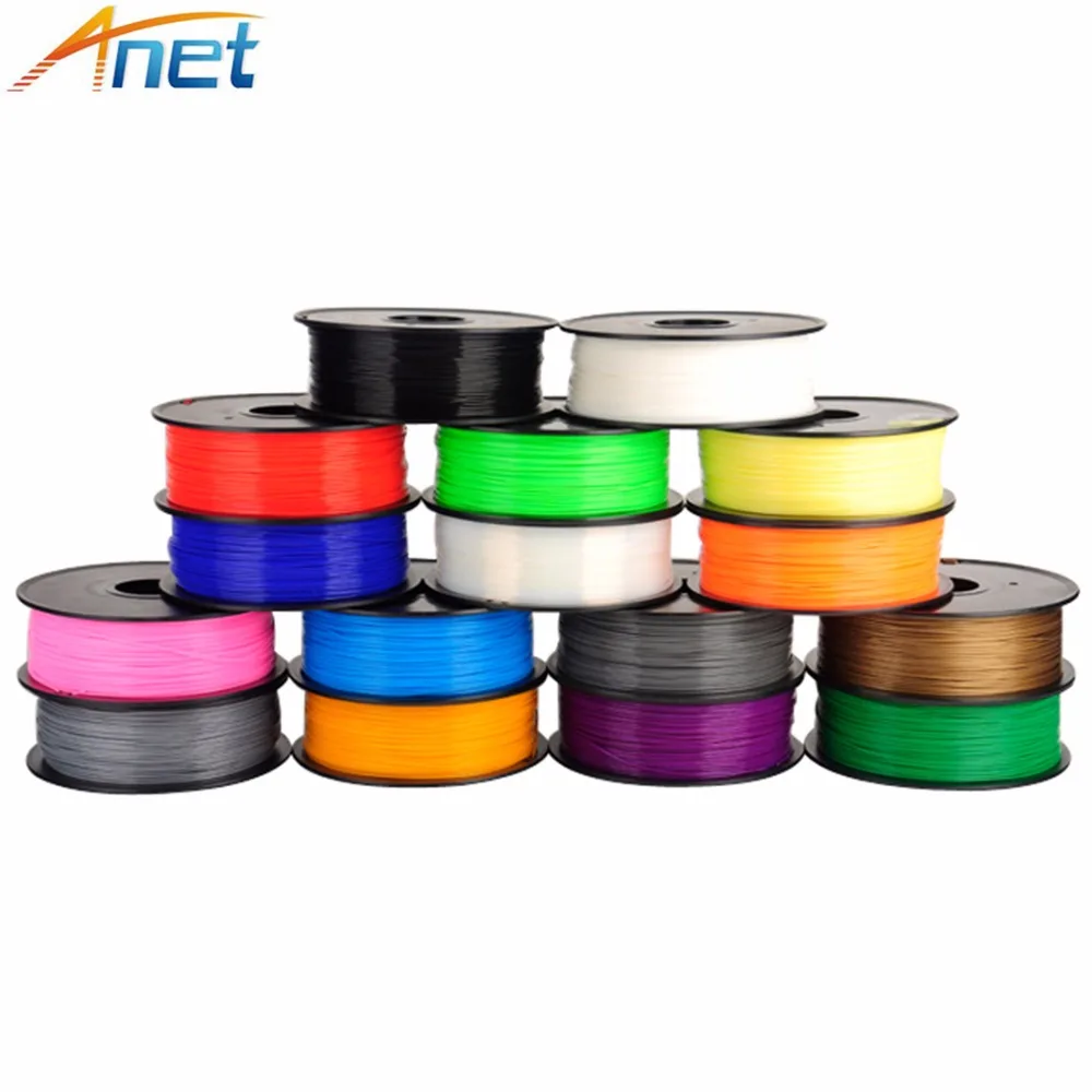 

2roll/lot Anet 1.75mm PLA Filament 3D Printer Filament 1kg/roll Plastic Rubber Consumables Material 4 Colors Option