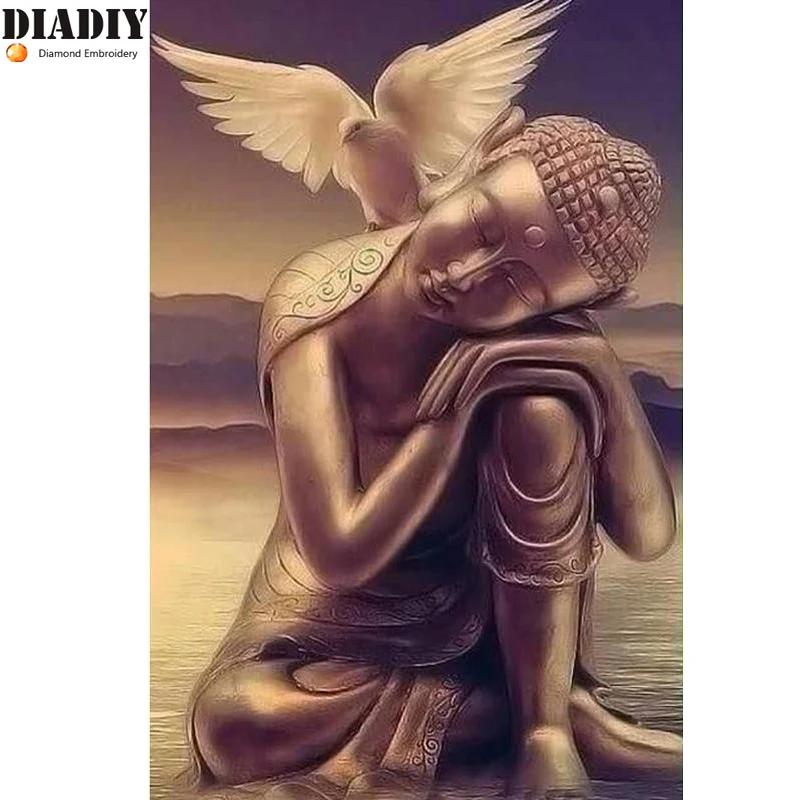 

Full diamond embroidery Buddha diamond painting cross stitch crystal sets unfinished decorative diy round diamond painting angel