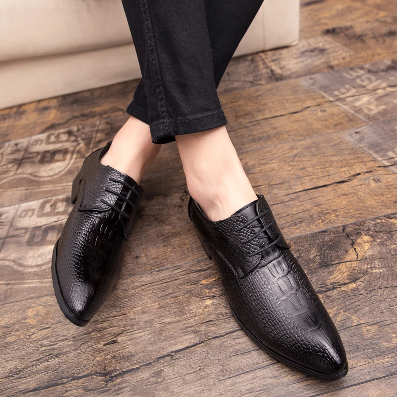 designer snake skin formal leather men shoes crocodile pattern dress wedding male footwear pointed toe brogue oxfords for men (12)