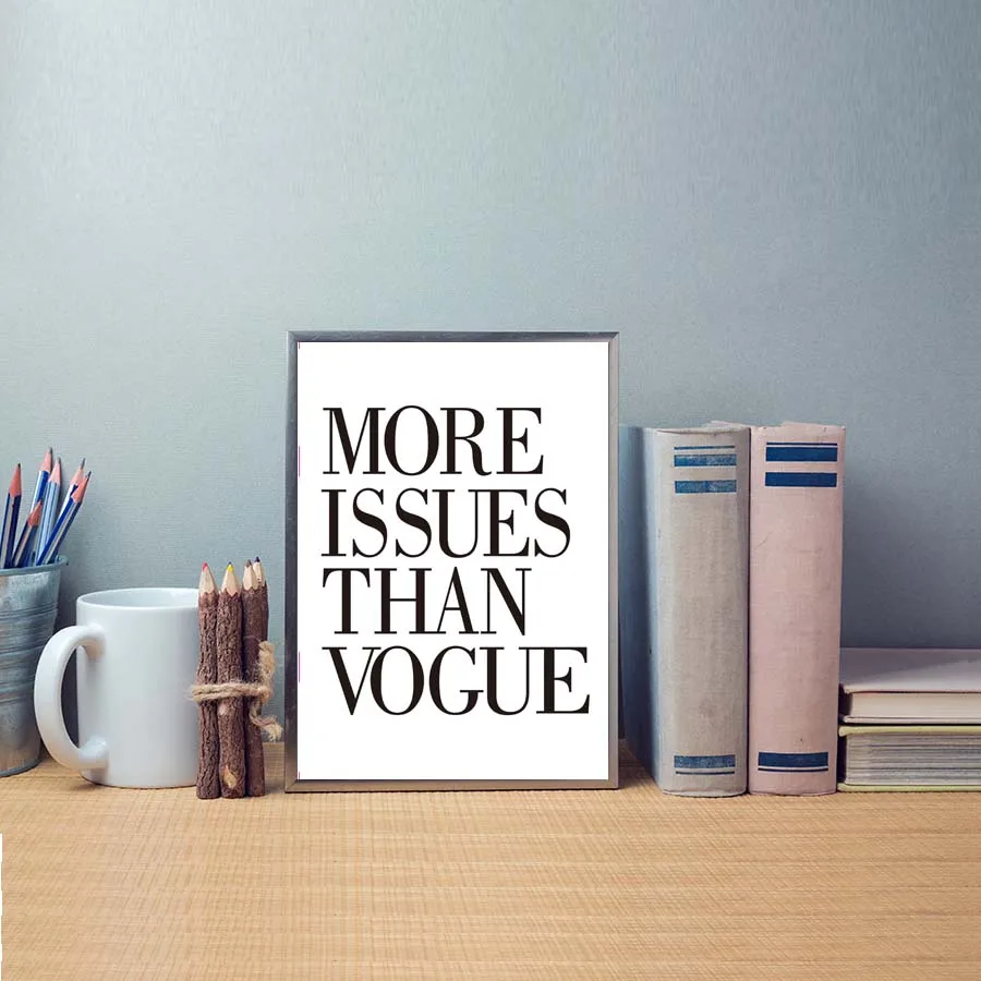 More Issues Than Vogue Quote Canvas Painting Wall Print Pop Art
