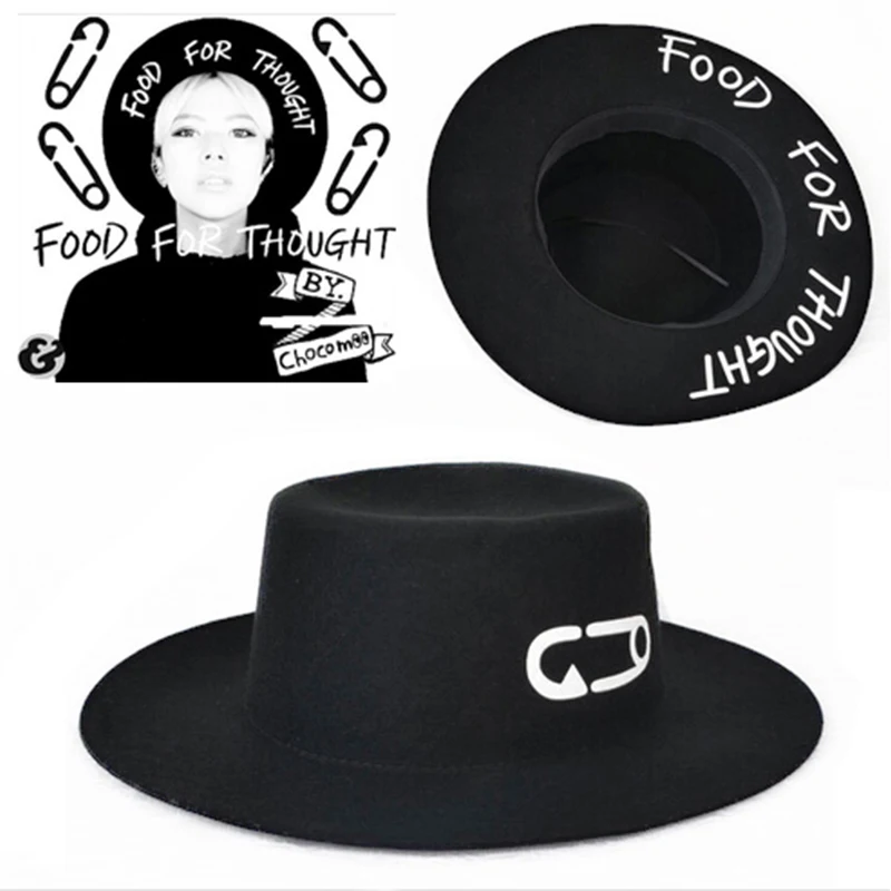 

New Paperclip Brand Vintage Wool Hat Wide Brim Wool Felt Bowler Fedora Hat Floppy Sun Hat For Women chapeu feminino