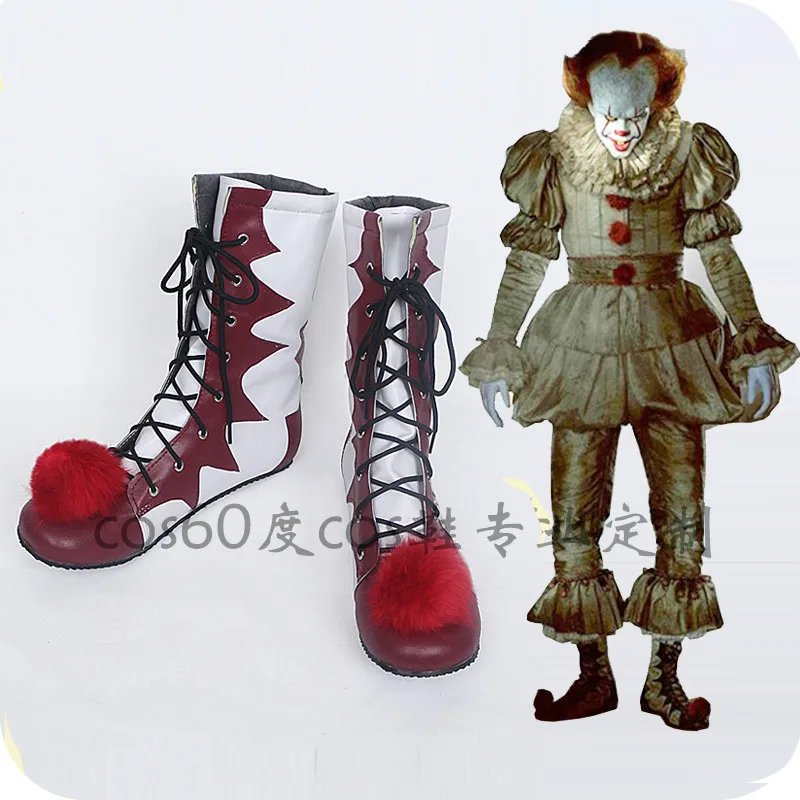 Stephen King's It Pennywise одежда для Клоуна Костюм Мужские и женские сапоги для костюмирования на Хэллоуин