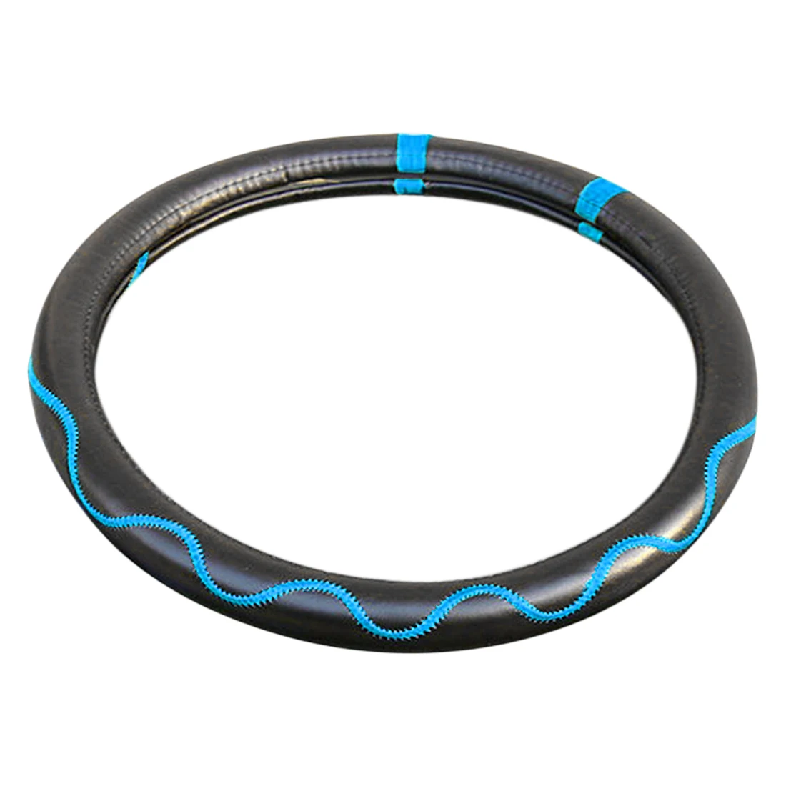 

2018 Car decoration color line leather steering wheel cover 38cm Summer steering wheel handles sweat-absorbent non-slip seasons