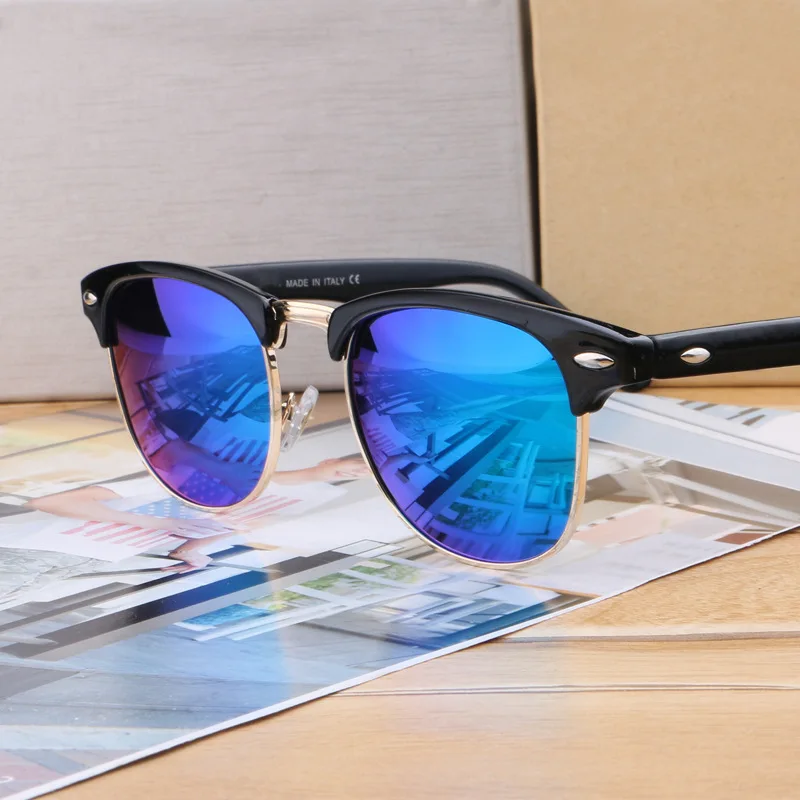 Классические поляризованные мужские солнцезащитные очки, Ретро стиль поляризационные солнцезащитные очки для женщин Брендовые очки винтажные в полуоправе поляризационные солнцезащитные очки - Цвет линз: Green