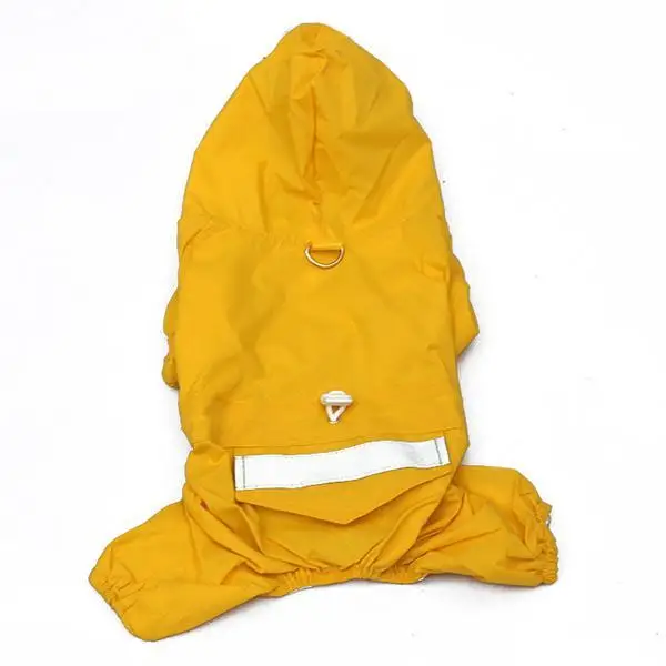 Водонепроницаемая одежда для собак с капюшоном, акриловый плащ, куртка, 4 цвета, большой костюм для домашних животных - Цвет: Цвет: желтый