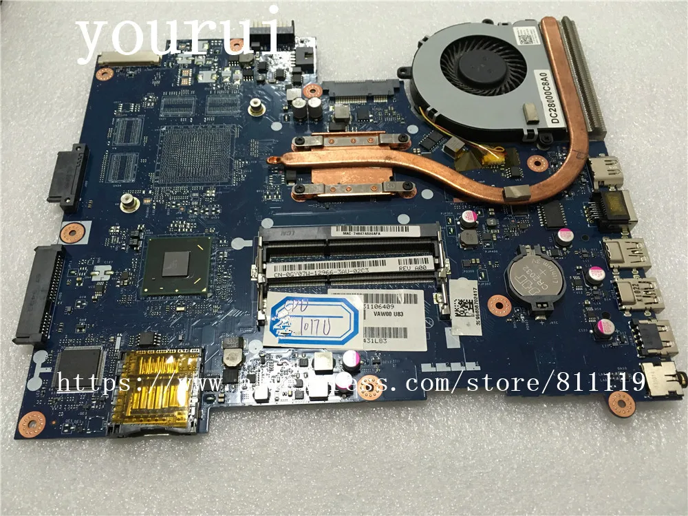 Yourui GY07W 0GY07W CN-0GY07W подходит для ноутбука Dell Inspiron 3521 3721 материнской платы VAW00 LA-9104P