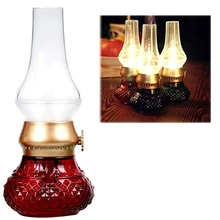 LED Rechargeable Flameless Candle Lantern Vintage Oil Table Lamp with Blow ON/OFF Control Dimmer Control Kerosene Night Light