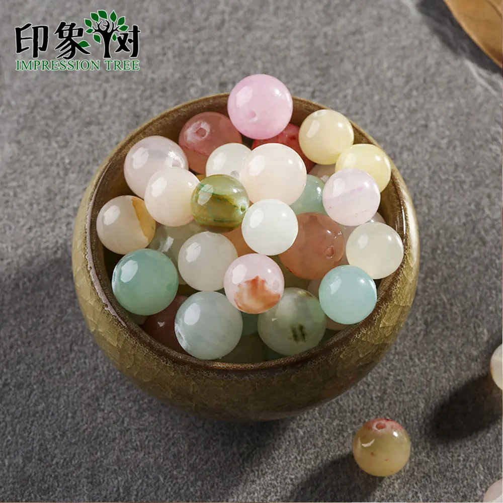 

Pick Size Natural Gem Stone Color Jad e Round Loose Beads 4/6/8/10/12mm Bright Spacer Beads Fit For DIY Jewelry Making 1852