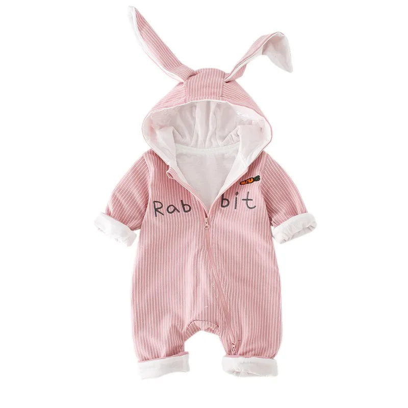 

hot baby Rompers cotton soft hooded outfits lovely Autumn winter new-arrival casual playsuit baby boys girls clothes 0-18M w