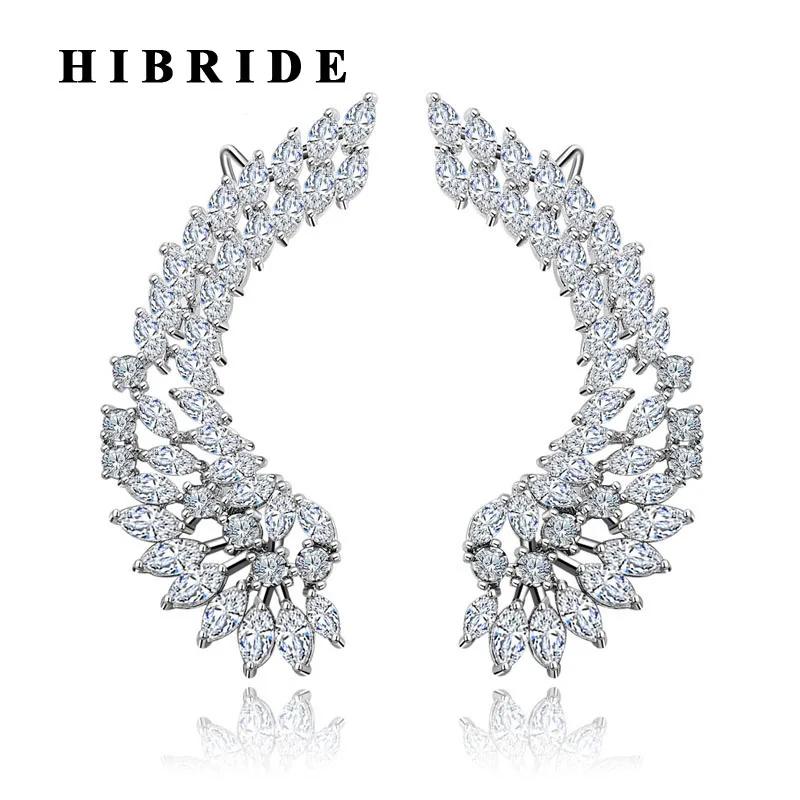 

HIBRIDE Luxury Angel Wings Women Earrings Fashion Jewelry Bridal Wedding Gifts Brincos E-378