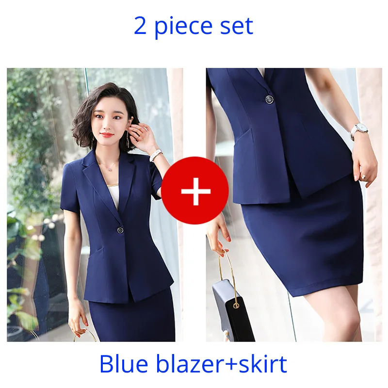 blue skirt suits