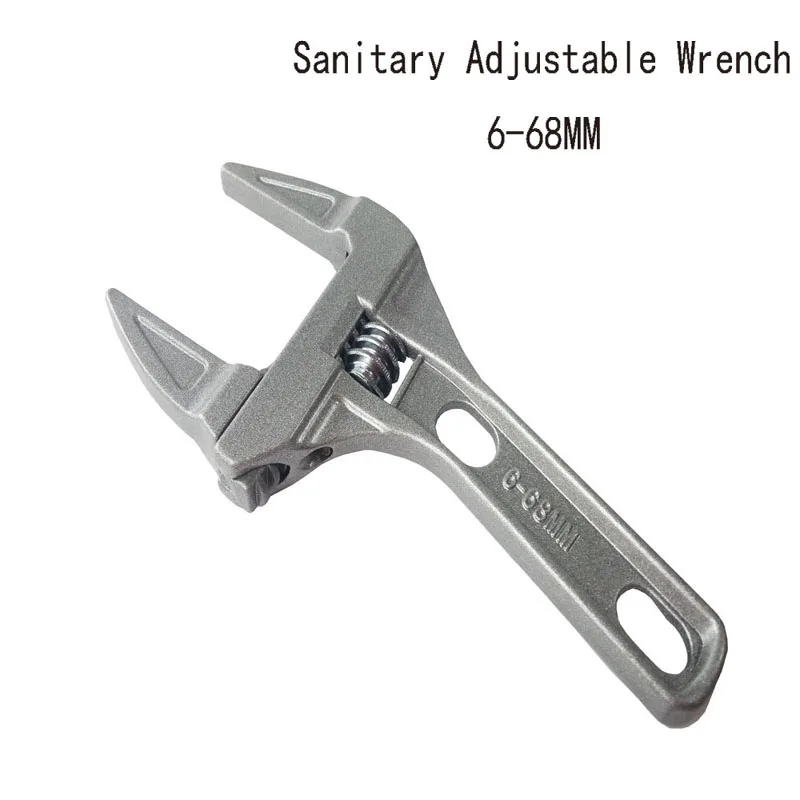 6-68MM Sanitary water pipe wrench key Short handle Aajustable Large opening Kitchen and Sink Faucet spanner plumbing wrench