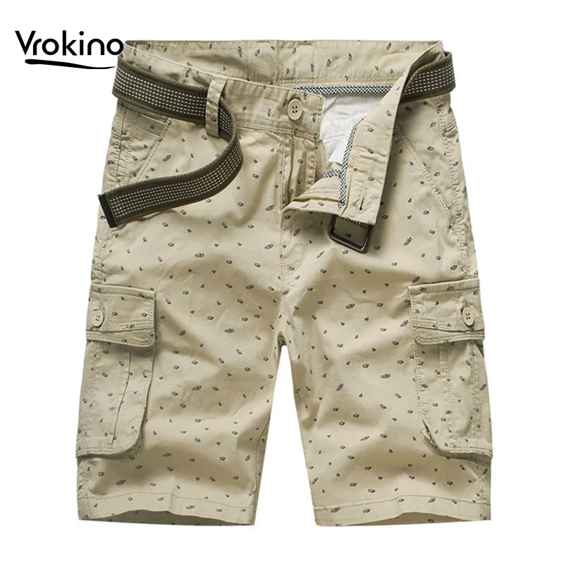 VROKINO Брендовые мужские повседневные деловые шорты летние новые стильные модные прямые хлопковые шорты свободного кроя 28-38