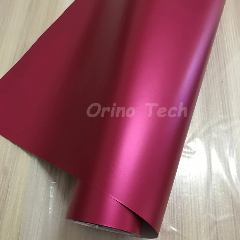 Rose Red Satin Metallic Vinyl Film Wrap-3