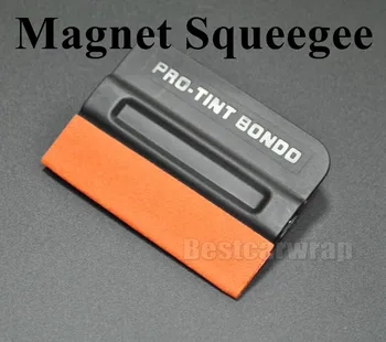 

Pro Tint Bondo Squeegee Suede Edge MAGNETIC Decal Sticker Vinyl Car Wrap Applicator Tool With Magnets 100pcs / Lot