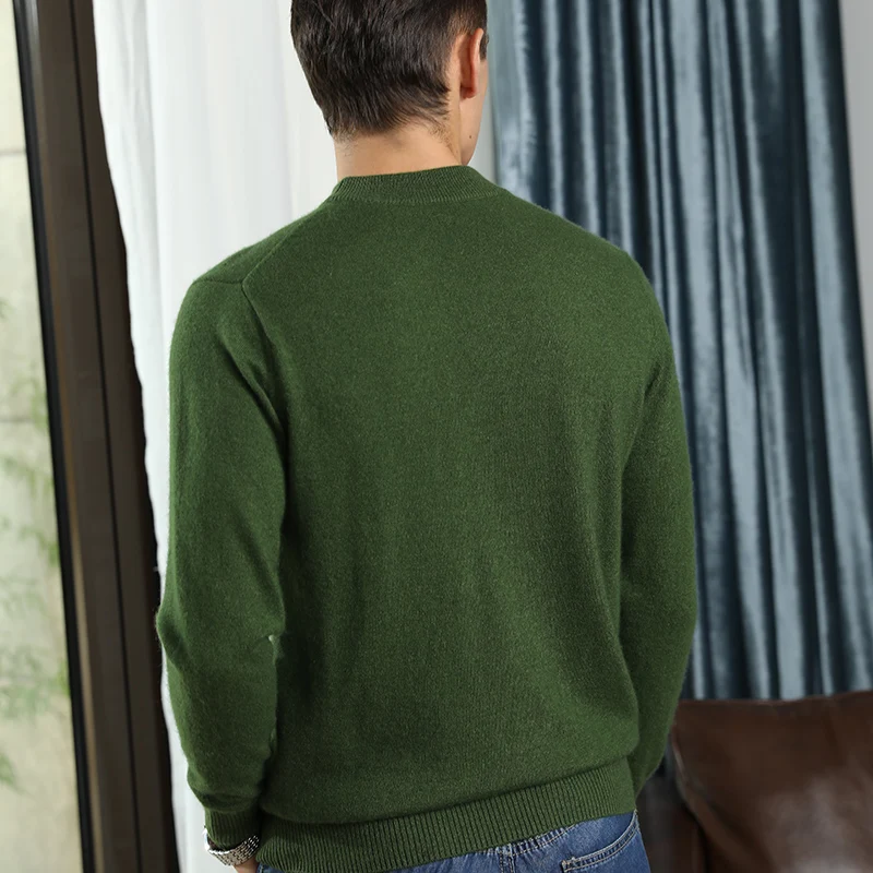 Men's 100% Pure Cashmere Knitted Jumpers, O-neck Pullover, Long Sleeve Sweater, Male Clothes, Tops, High Quality, New Fashion