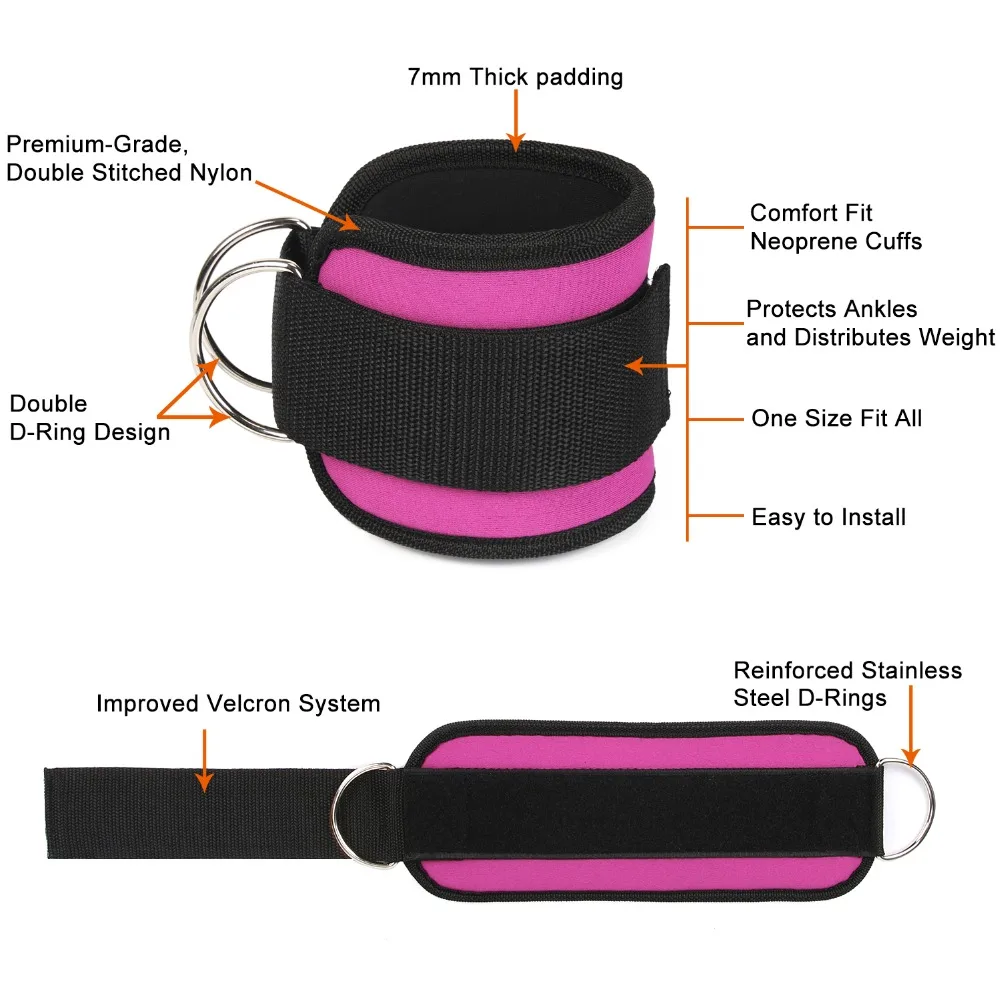 1 Пара регулируемых d-образных колец лодыжки ремни сопротивления латексная эластичная лента поддержка лодыжки протектор для ног растягивание тренировки