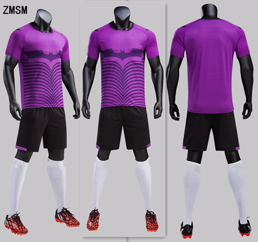 

ZMSM Kids to Adults Soccer Jerseys Sets Football Uniform Training Suit Survetement Football 2018 Batman pattern Sportswear Q1803