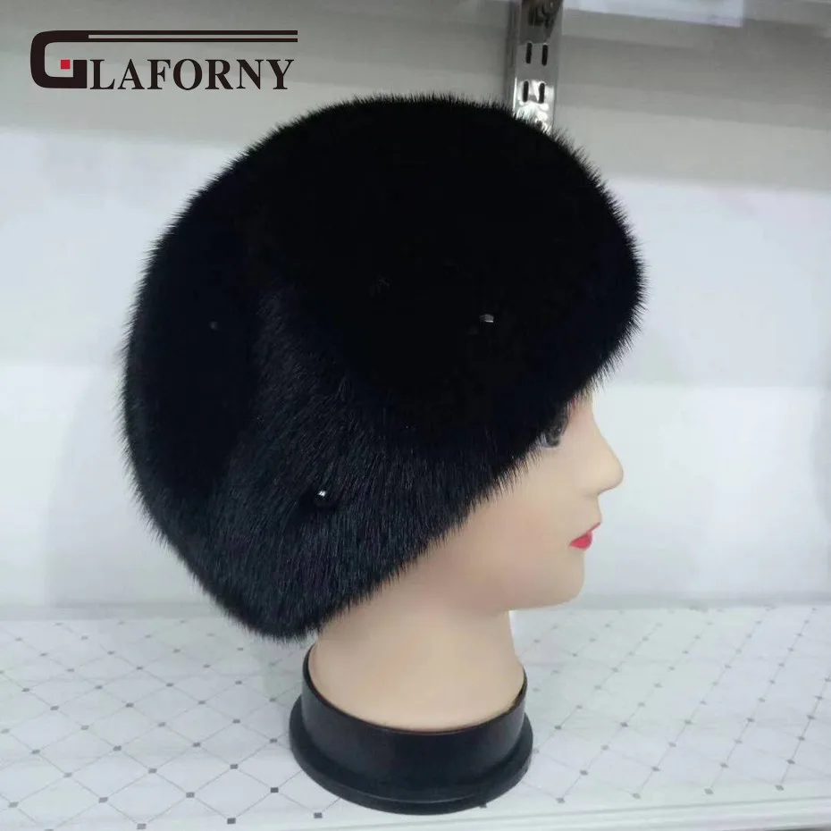 Glaforny 2018 новый стиль женские зимние норковые меховые шляпы с настоящим мехом