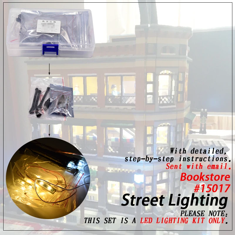 

Led Light Set (only light included ) For legoings MOC Bookstore Cafe Compatible 15017 Streetview Creator Building Blocks Bricks