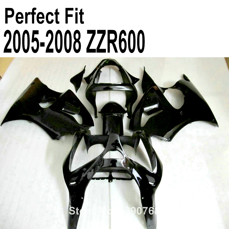 

Комплект обтекателей из АБС для Kawasaki ZZR600 zz r600 2005 2006 2007 05 06 07 08, серебристые и черные Обтекатели TP115