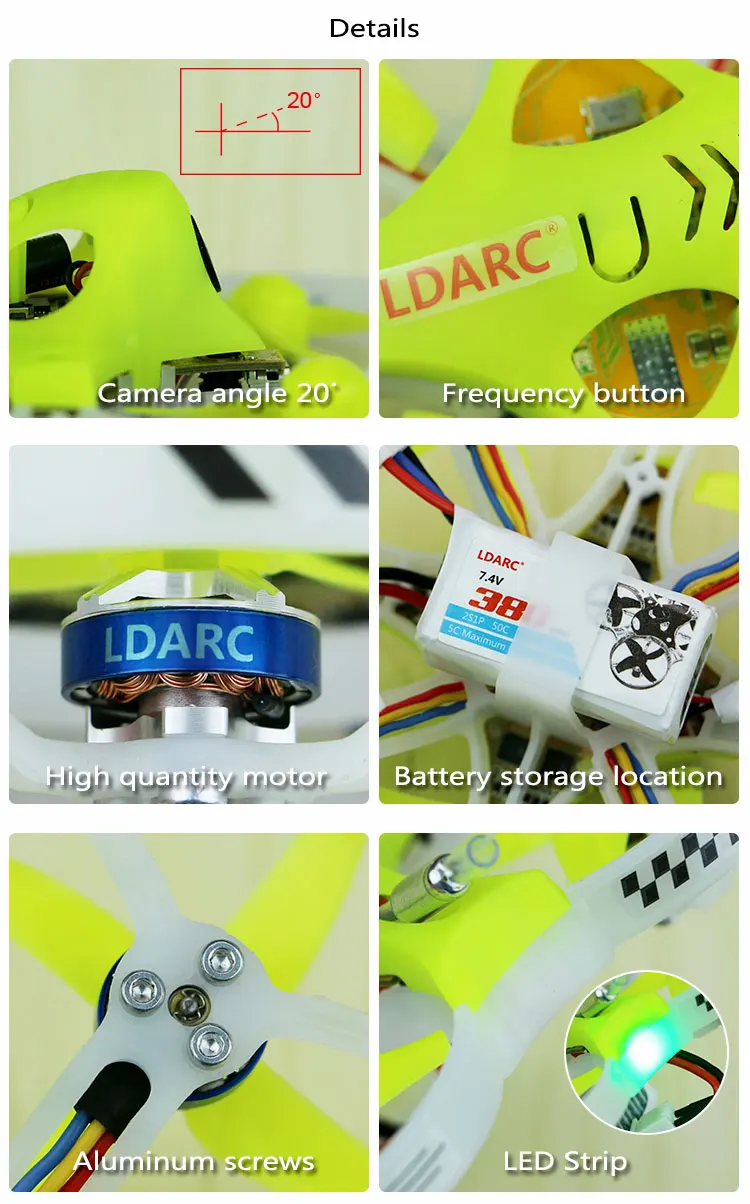 Гоночный Дрон KINGKONG/LDARC TINY GT7/GT8 2019 V2 2S FPV Betaflight F3 10A Blheli_S 800TVL Cam 5 8G 25mW VTX 2S|Детали и