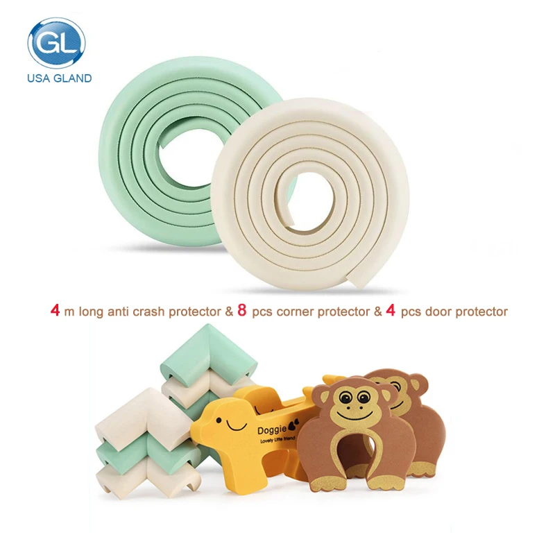 

GL Baby Safety Guard Set Furniture Edge Corner Protective Cushion Anti-Crash Protector Strip Door Stopper Finger Anti Pinch Set