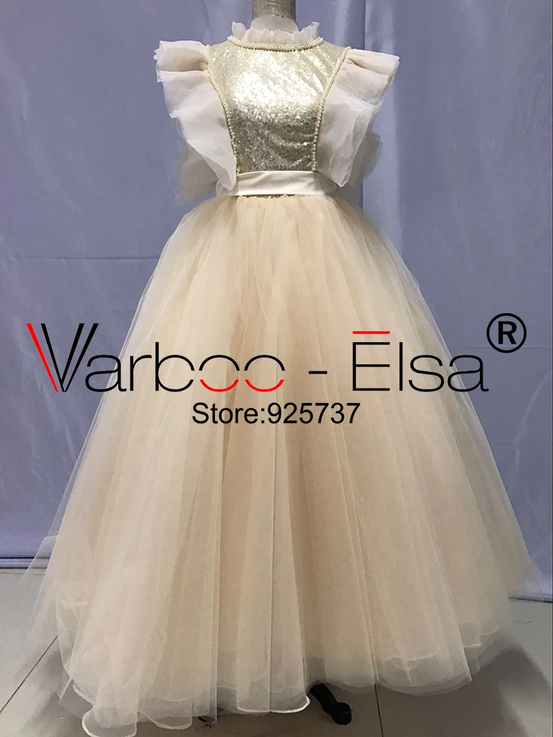 Varboo_elsa арабский вечернее платье vestidos de formatura с круглым вырезом пикантные Выпускные платья 2018 аппликации из бисера Champange Выпускные платья