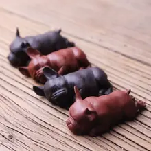 Чайный питомец щенок креативный Фиолетовый Глиняный хулиган собаки украшение бутик счастливый Зодиак щенок Чай Аксессуары мышь скот свинья CL111023