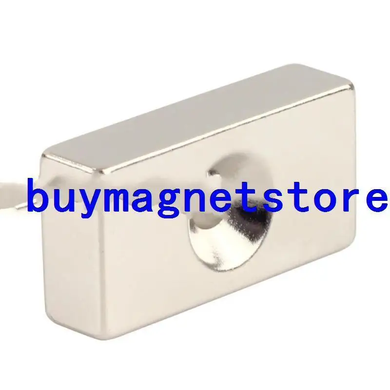 

1pc Strong Big Block Neodymium Magnet 40 x 20 x 10 mm Hole 5 mm Rare Earth N50