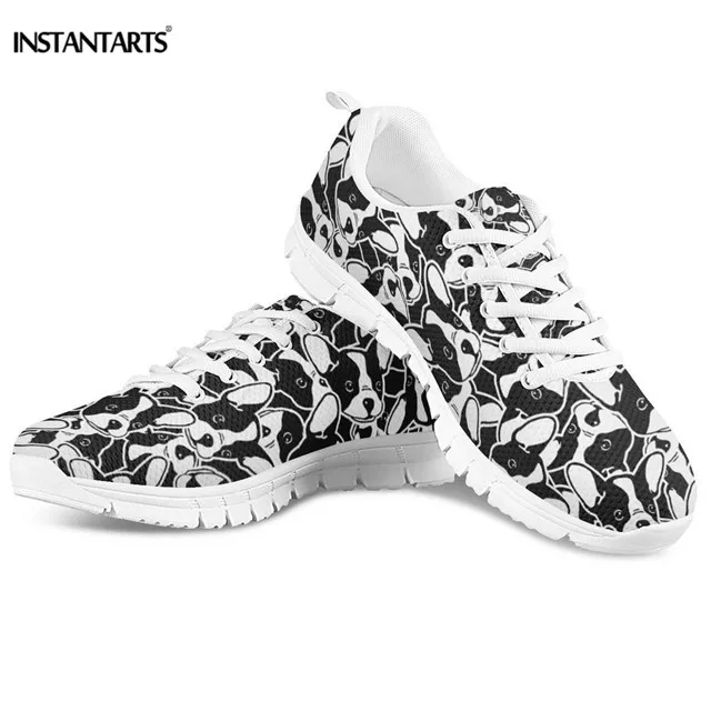 INSTANTARTS/повседневная обувь на плоской подошве со шнуровкой для женщин; милые Дизайнерские кроссовки для тренировок с изображением животных; zapatos mujer - Цвет: HX559AQ