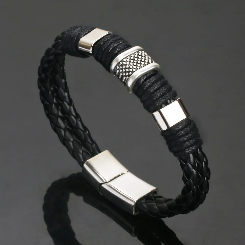 Trend Jewelry Punk 2 Color Zinc Alloy Accessories Hand Woven Leather Bracelet Men and Women Pulseras hombre bracelet jewelry,leather bracelets