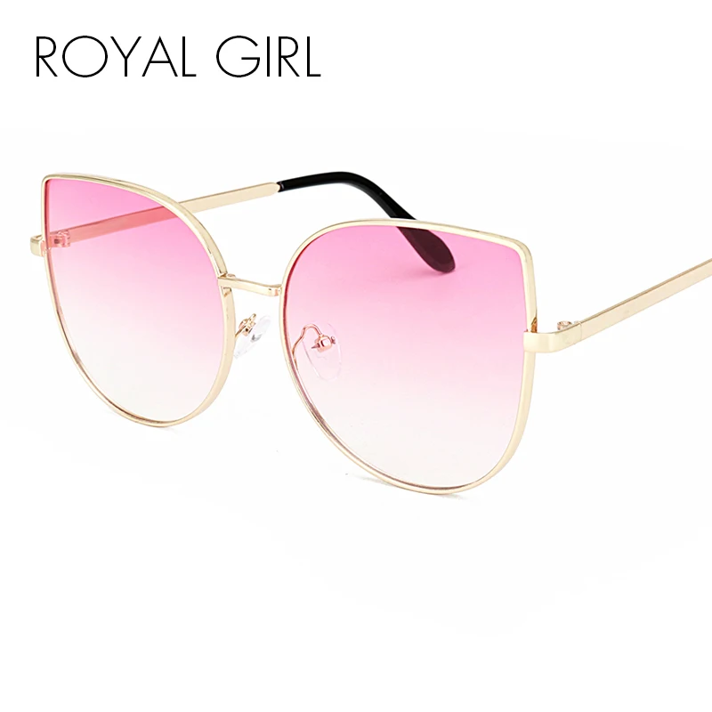 ROYAL GIRL Nový styl značky dámské Cat Eye Big Frame Clear Lens sluneční brýle UV400 ss173