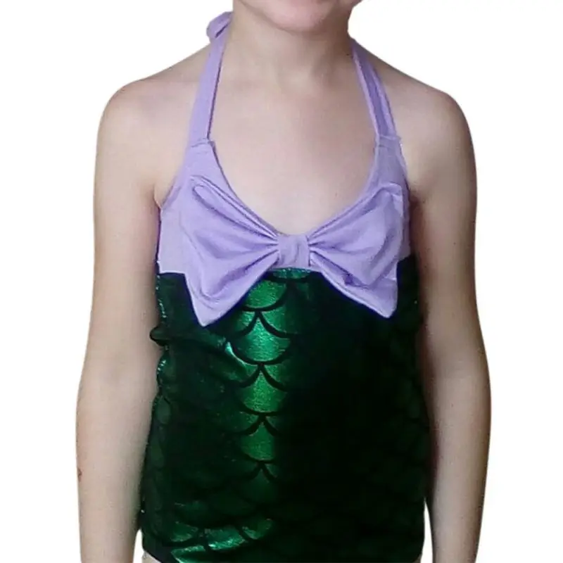 

2017 Kids Swimwear One Piece Children Swimsuit Girls Mermaid Bathing Suit Cute Bikinis Headwear Bow Baby Swimming Clothing set