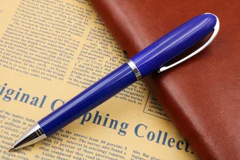 

office student LACQUERED TWIST ACTION SILVER TRIM NEW blue BALLPOINT PEN