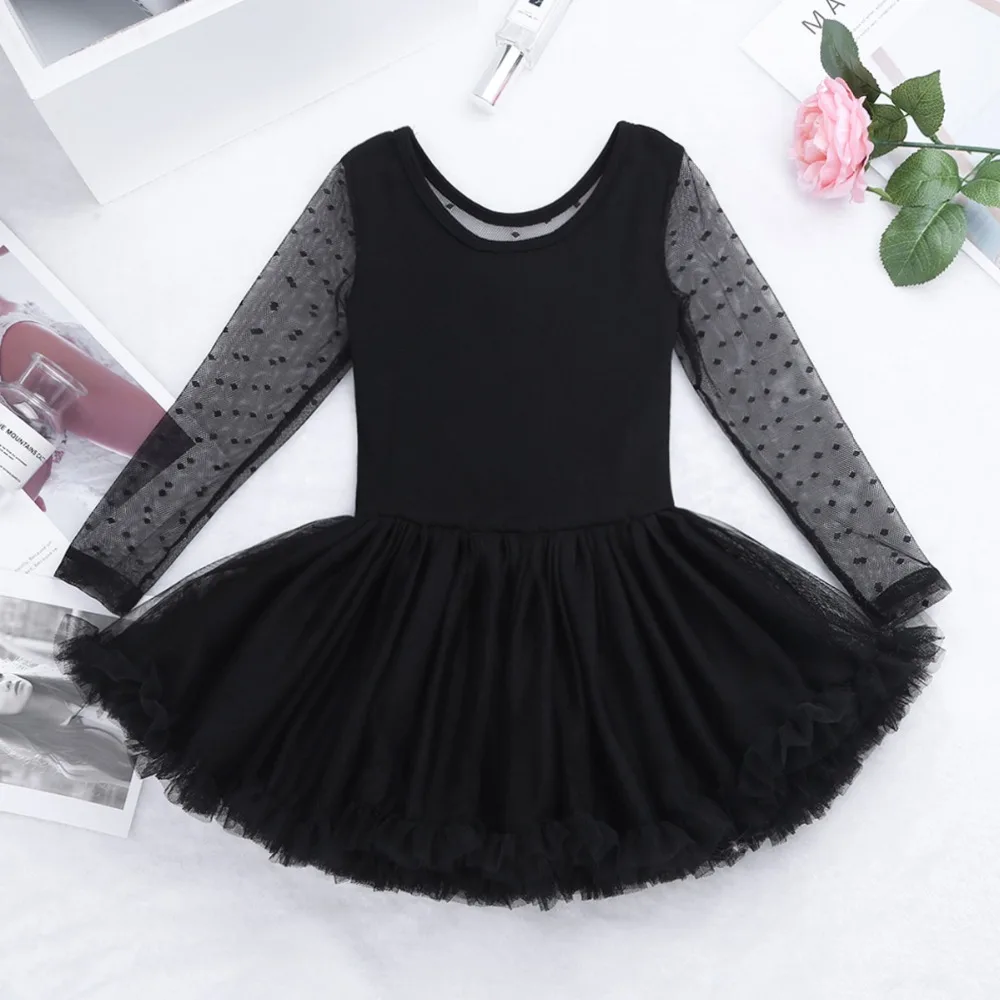 Professional Kids Girls Mesh Ballet Dance Tutu Dress Gymnastics Leotard Skirt Ballerina Costume Modern Lyrical Dancing Dresses