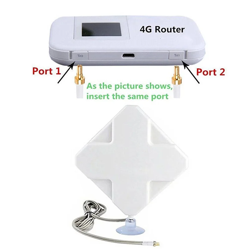 

New 35dBi 4G LTE MIMO ANTENNA BOOSTER AERIAL Dual SMA Plug&Cable For Telstra For Huawei
