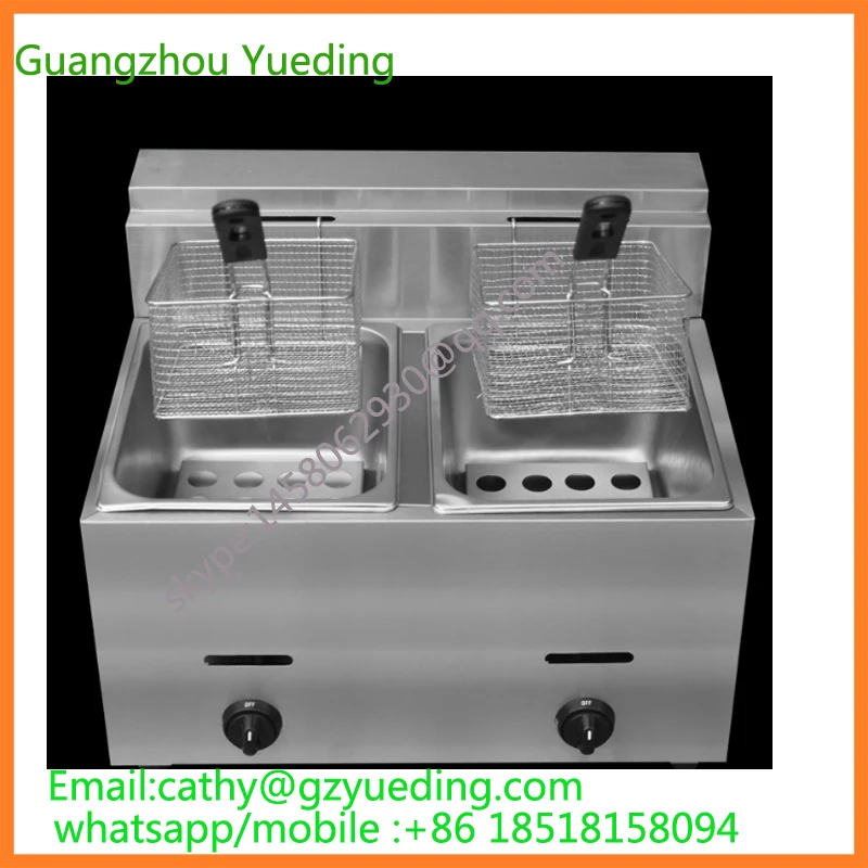 US $177.12 Commercial Use Stainless Steel LPG Gas Deep Fryer for Churros French Fries Chicken Twister Spiral Tornado Potato