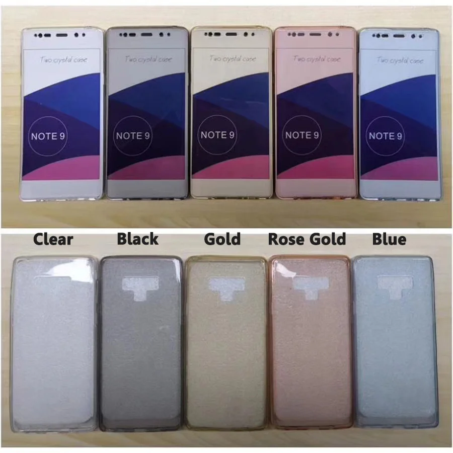 

360 Degree Full Body Two Crystal Front+Back TPU Case For Samsung Galaxy Note 9 8 Case S7 Edge S8 S9 Plus Case Cover
