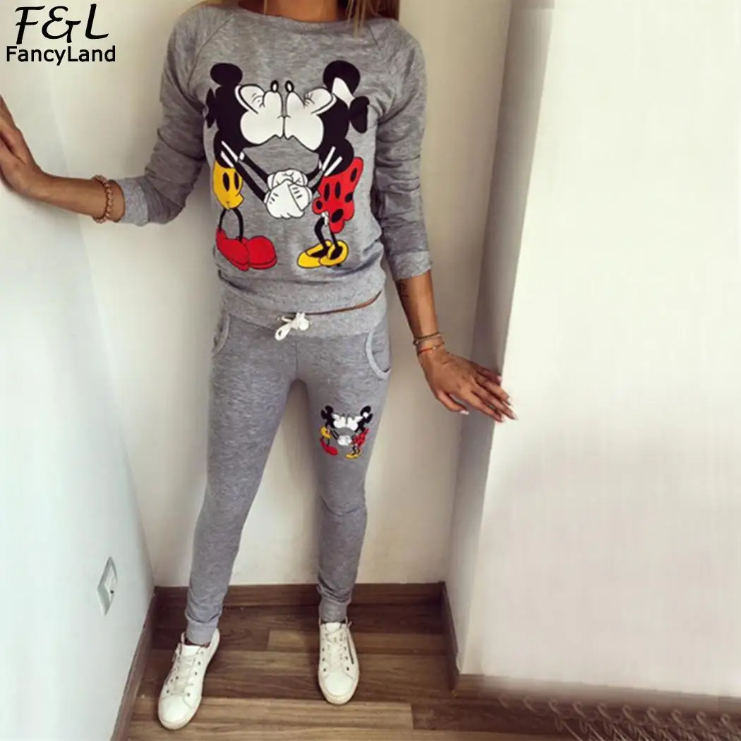 Women Tracksuit Two Piece Set 2019 Spring Autumn O Neck