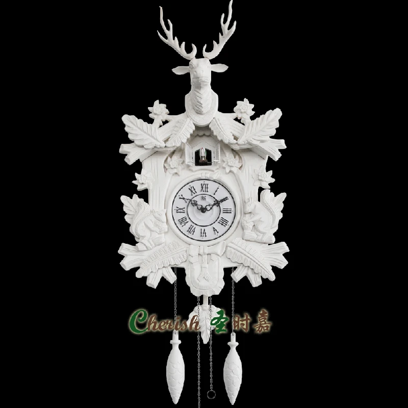 Sc6035 white cuckoo clock cuckoo clock alarm clock white furniture